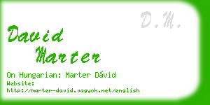 david marter business card